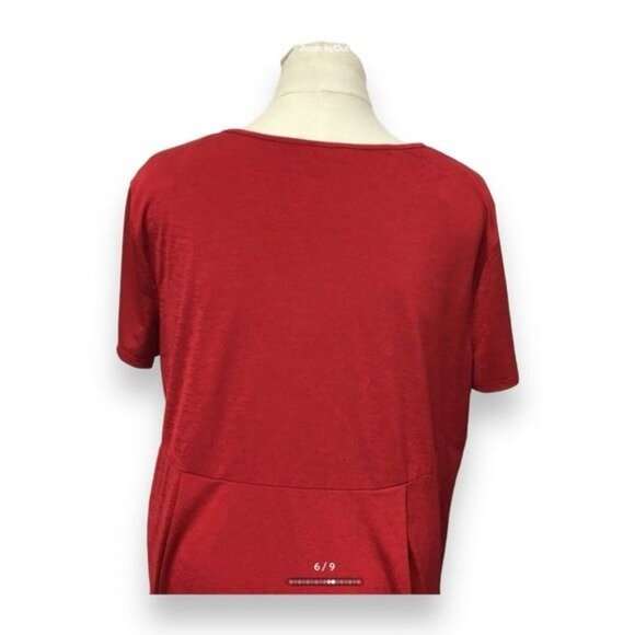 Cato Women’s Short Sleeve Cutout Neck Dressy Blouse, Red, Size XL - Picture 4 of 8